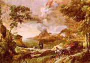 Gaspard Dughet Landscape with St.Augustine and the Mystery of the Trinity Norge oil painting reproduction
